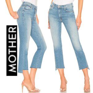 MOTHER Insider Crop Step Fray Flare Jeans Size 24 Light Wash Shoot to Thrill